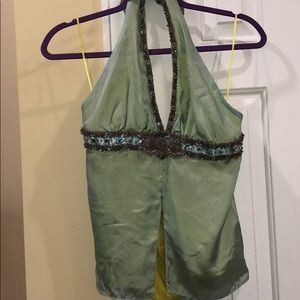 Saks 5th Ave Women’s Beaded Halter Silk Top